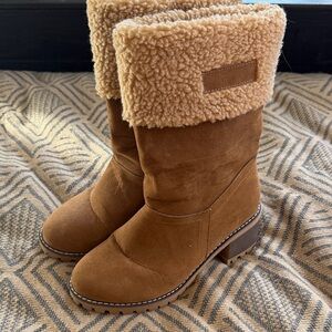 Cozy Tan Faux Shearling Boots